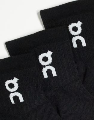 Asos ON 3 Pack Logo Mid Socks In Black