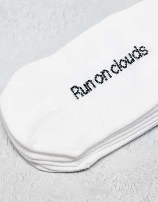 Asos ON 3 Pack Logo Mid Socks In White