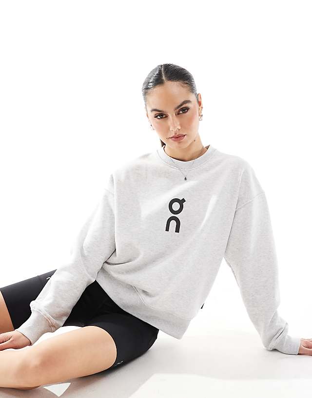 asos ON Club crew sweatshirt in grey