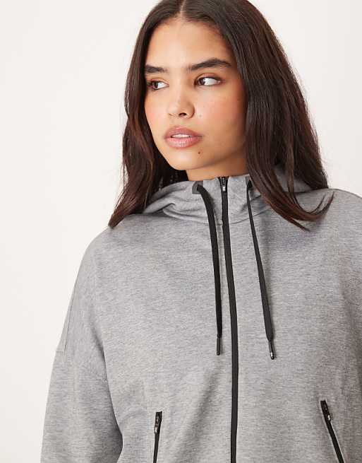 Asos ON Zipped Hoodie In Grey