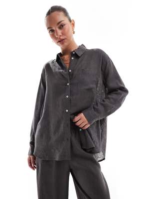 Asos ONLY Linen Blend Co-ord In Grey