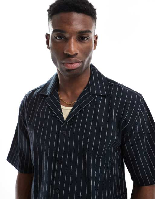 Asos ONLY & SONS Loose Fit Co-ord In Black Pinstripe