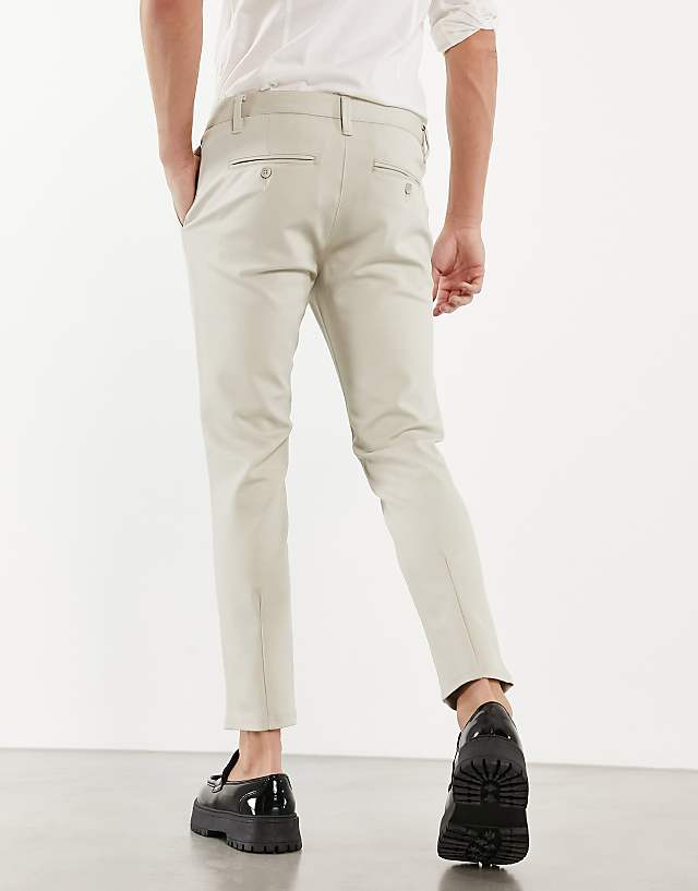 Asos ONLY & SONS Slim Fit Tapered Trousers In Beige