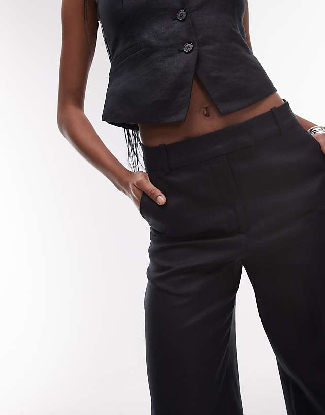 Asos & Other Stories Co-ord Linen Trousers In Black