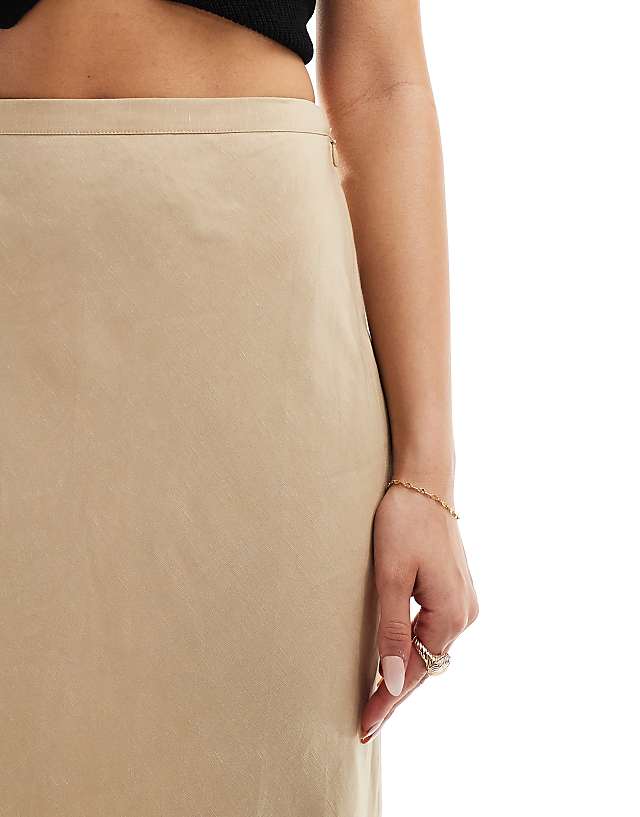 Asos & Other Stories Linen Blend Maxi Skirt In Beige