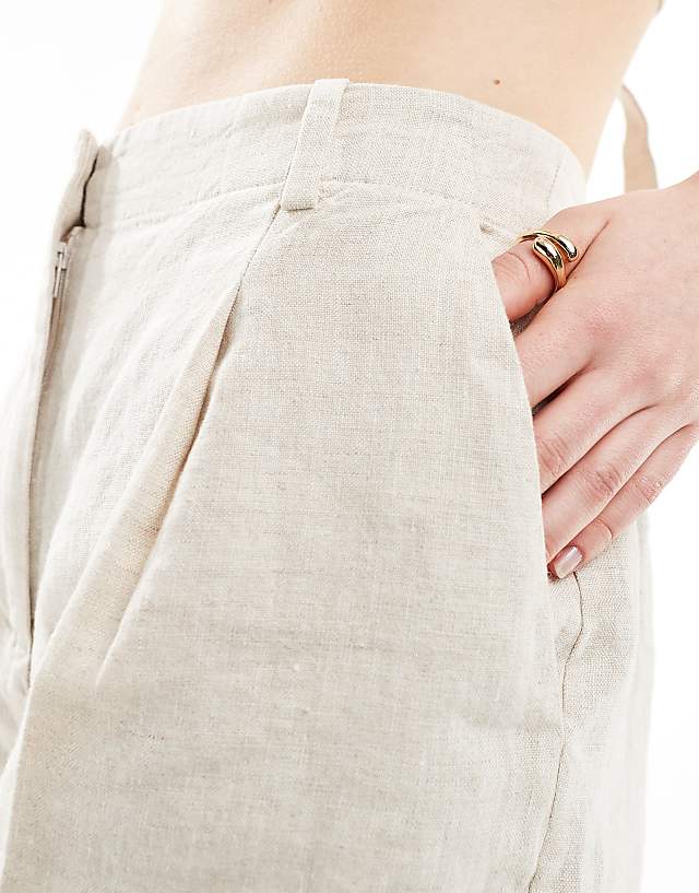 Asos & Other Stories Tailored Linen Shorts In Beige