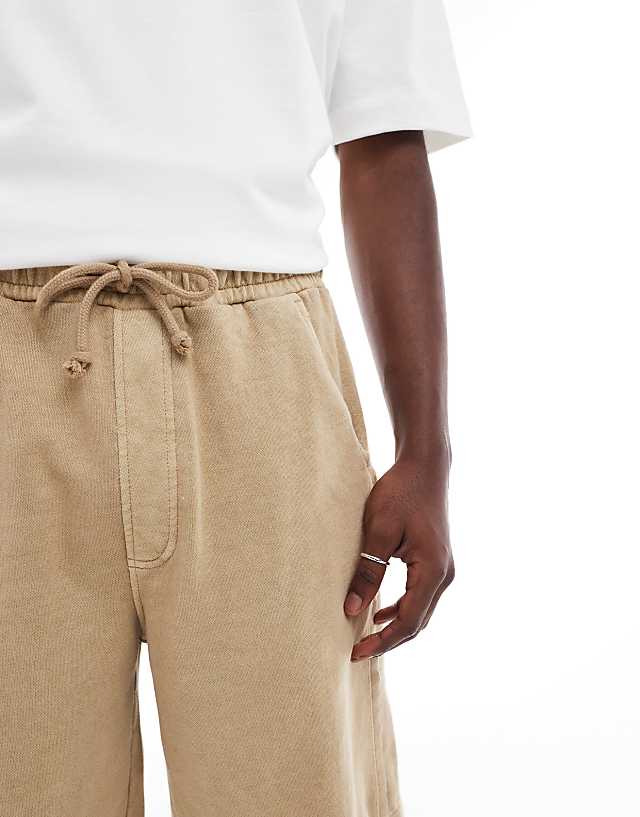 Asos Pull&Bear Jersey Co-ord Short In Stone