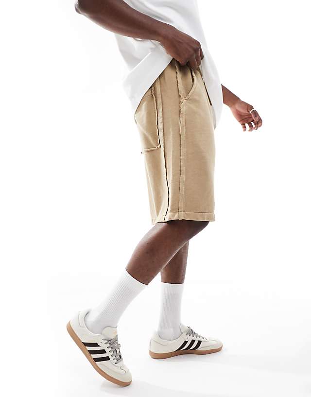 asos Pull&Bear jersey co-ord short in stone