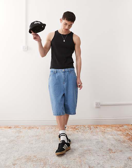 Asos Reclaimed Vintage Ribbed Racer Vest In Black