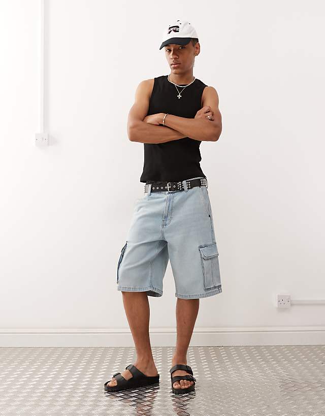 Asos Reclaimed Vintage Ribbed Racer Vest In Black