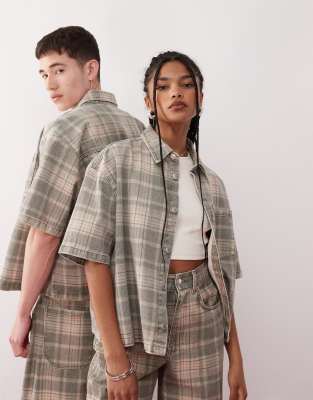 Asos Reclaimed Vintage Unisex Boxy Co-ord In Check