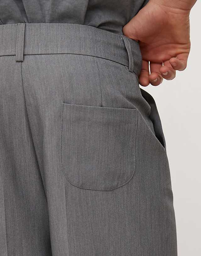 Asos Reclaimed Vintage Wide Leg Trouser In Grey