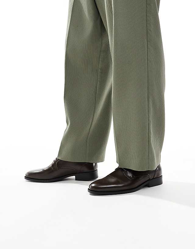 asos River Island derby shoes in dark brown