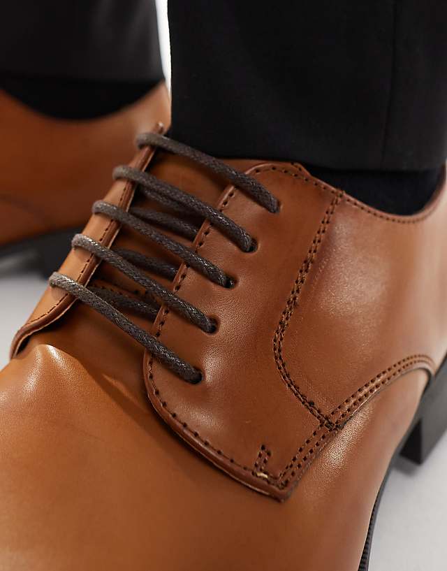 Asos River Island Formal Derby Shoes In Brown