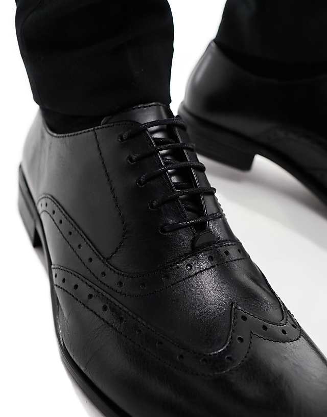 Asos River Island Lace Up Brogue Shoes In Black