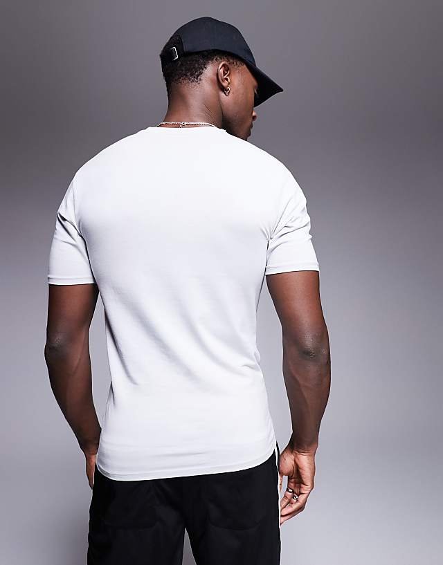 Asos River Island Muscle Fit T-shirt In Light Grey