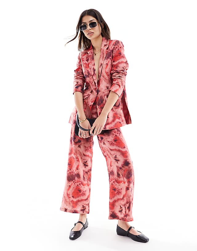 asos Scalpers tie dye linen pant in red