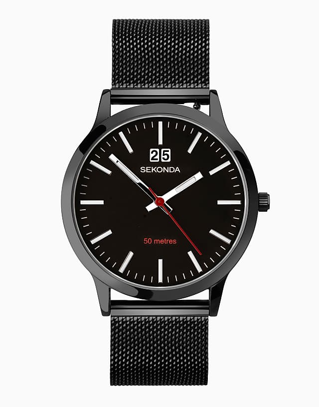 asos Sekonda Mens analogue watch in black