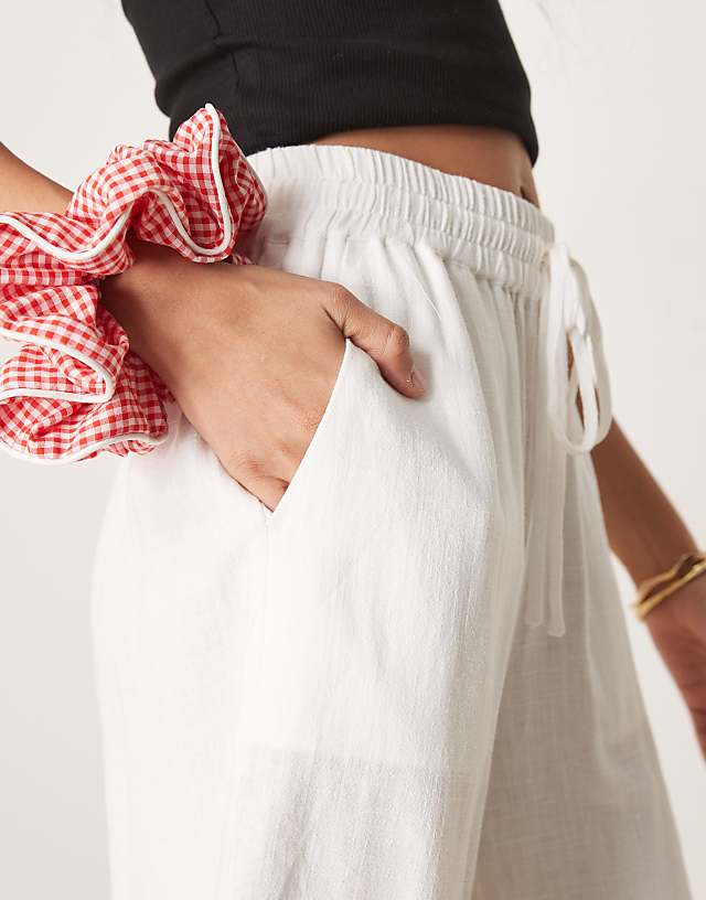 Asos Selected Femme Linen Shorts In White