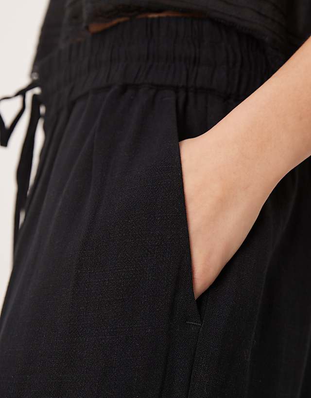 Asos Selected Femme Linen Trouser In Black
