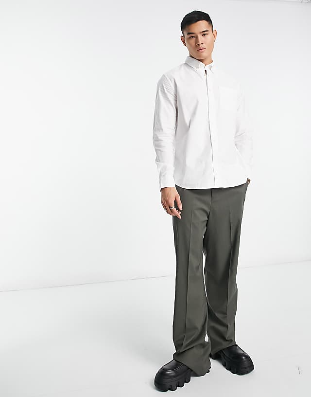 Asos Selected Homme Oxford Shirt In White
