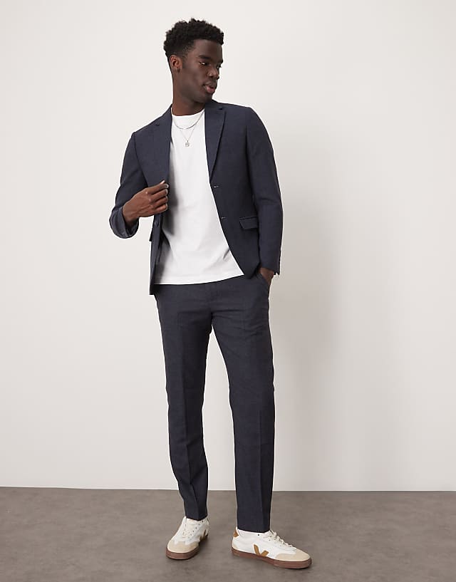 asos Selected Homme Reed wool mix suit in navy
