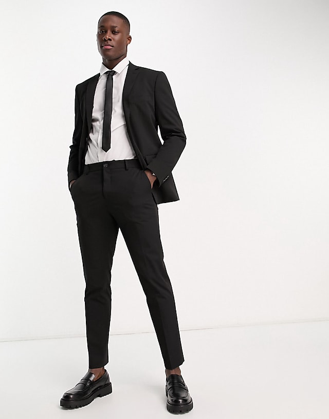 asos Selected Homme slim fit suit in black