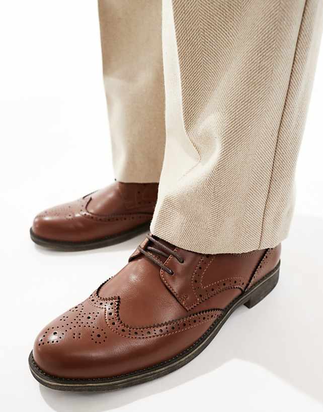 asos SEQWL Beatle oxford shoes in tan