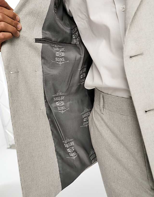 Asos Shelby And Sons Kenmal Suit Jacket In Stone