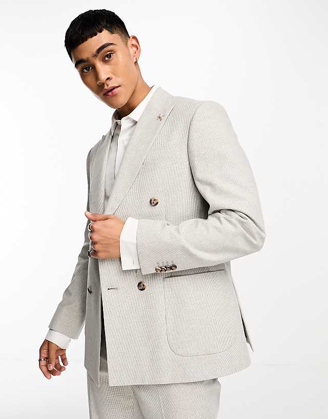 asos Shelby and Sons kenmal suit jacket in stone