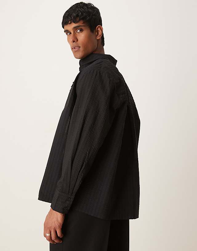 Asos Sister Jane Velvet Floral Shirt In Black