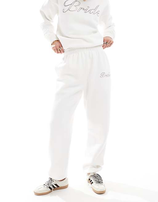 Asos Six Stories Bride Jogger Co-ord In Ivory