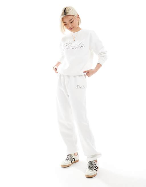 Asos Six Stories Bride Sweatshirt Co-ord In Ivory