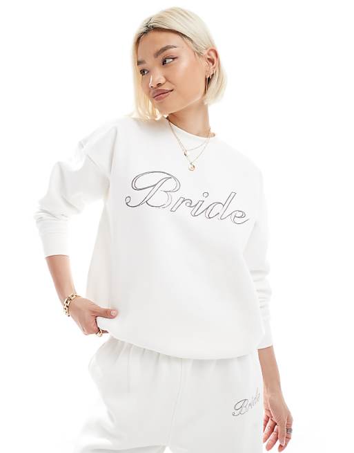 Asos Six Stories Bride Sweatshirt Co-ord In Ivory