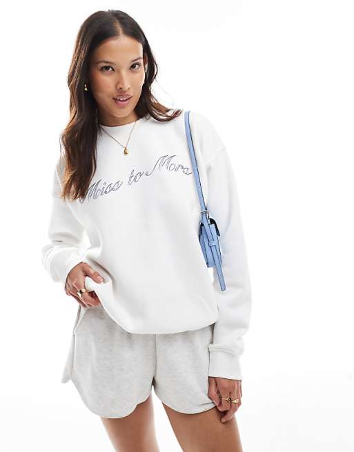 asos Six Stories Miss to Mrs sweatshirt in ivory