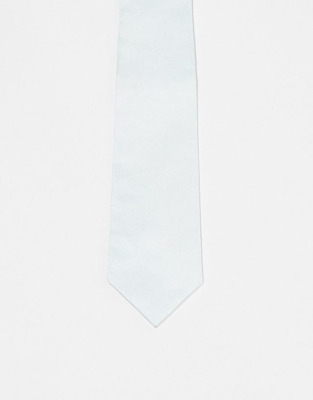 asos Six Stories satin tie in ice blue