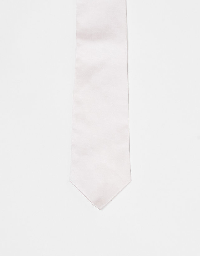 asos Six Stories satin tie in powder pink
