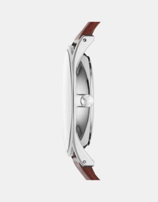 Asos Skagen SKW6086 Holst Leather Watch In Brown