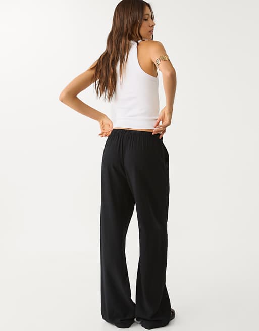 Asos Stradivarius Linen Blend Trousers In Black