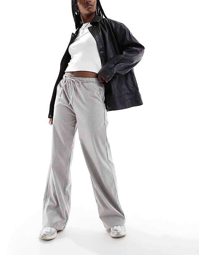 asos Stradivarius pull on trouser in light grey