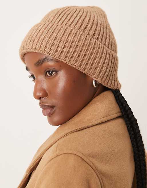 asos Sui Ava Nico beanie in camel