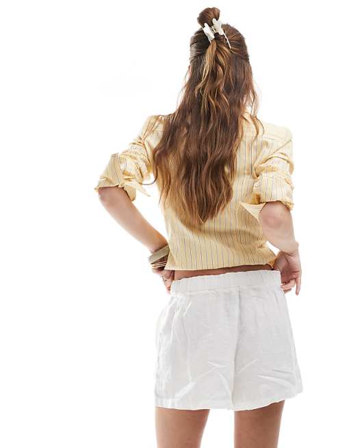 Asos Superdry Linen Shorts In White