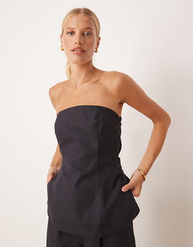 Asos Tala Linen Set In Black