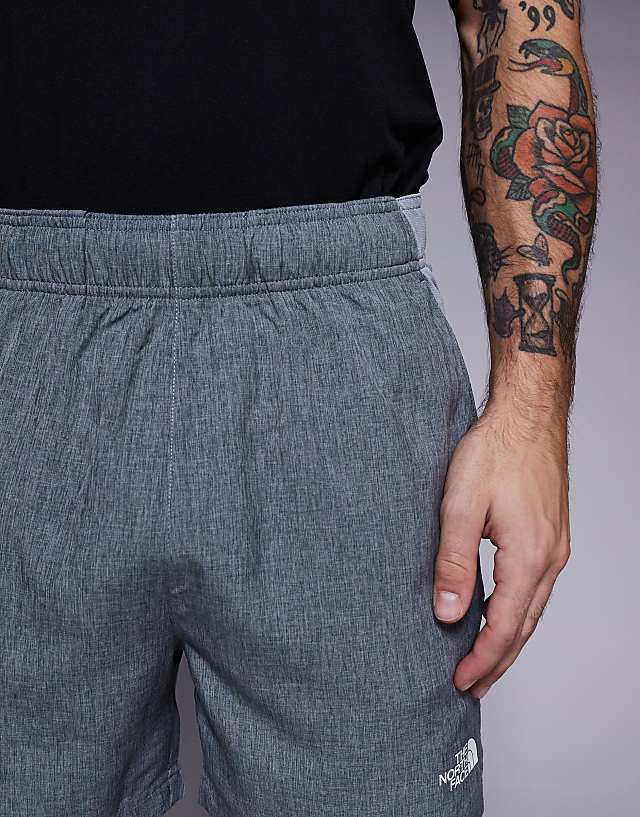 Asos The North Face 24/7 5"" Logo Shorts In Grey