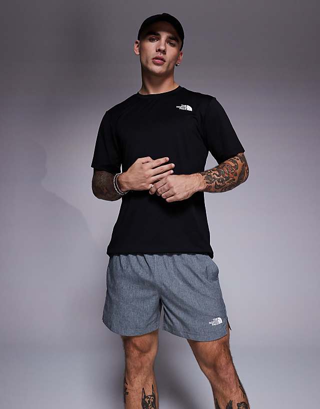 asos The North Face 24/7 5"" logo shorts in grey
