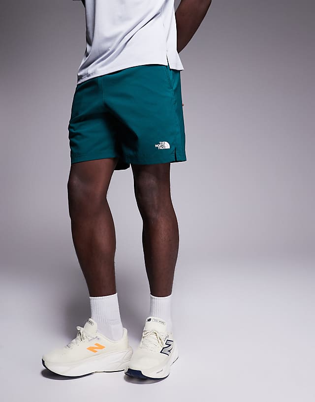 Asos The North Face 24/7 7"""" Logo Shorts In Green