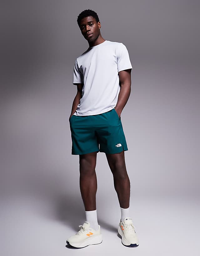 asos The North Face 24/7 7"""" logo shorts in green