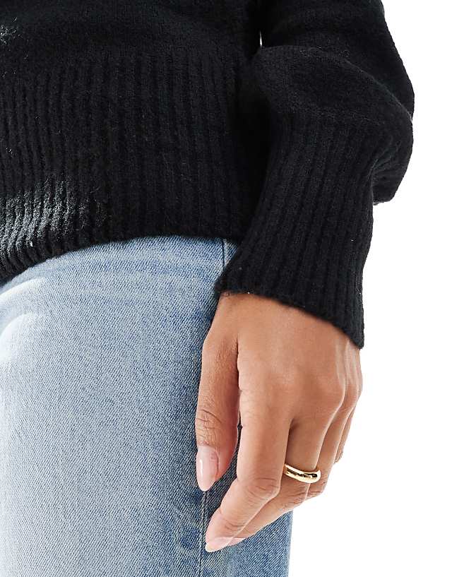 Asos Threadbare Off Shoulder Jumper In Black