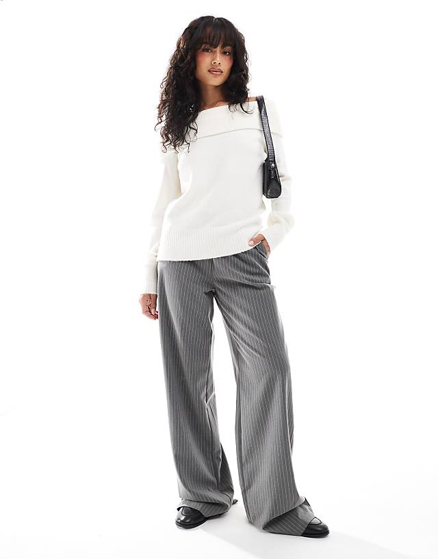 Asos Threadbare Off Shoulder Jumper In White
