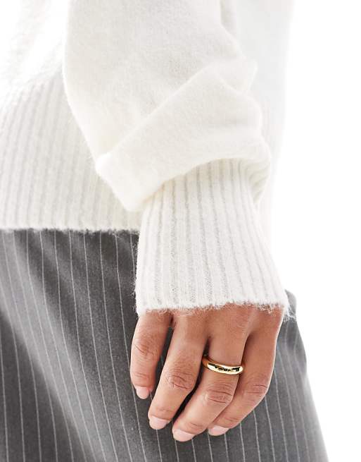 Asos Threadbare Off Shoulder Jumper In White